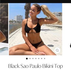 Sanori swim black São Paulo bikini top size small NWT